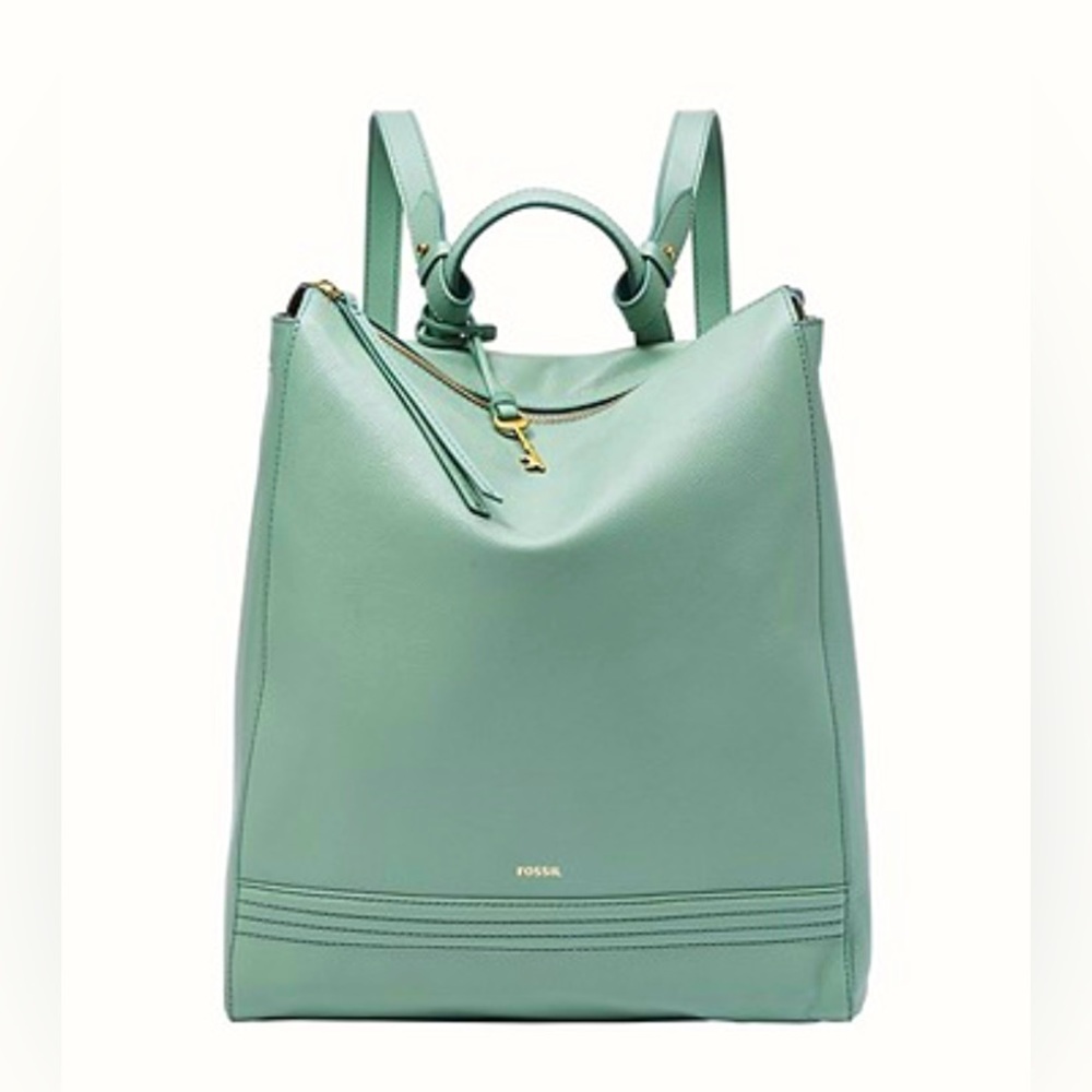 Convertible Fossil Elina Backpack in sage key collection